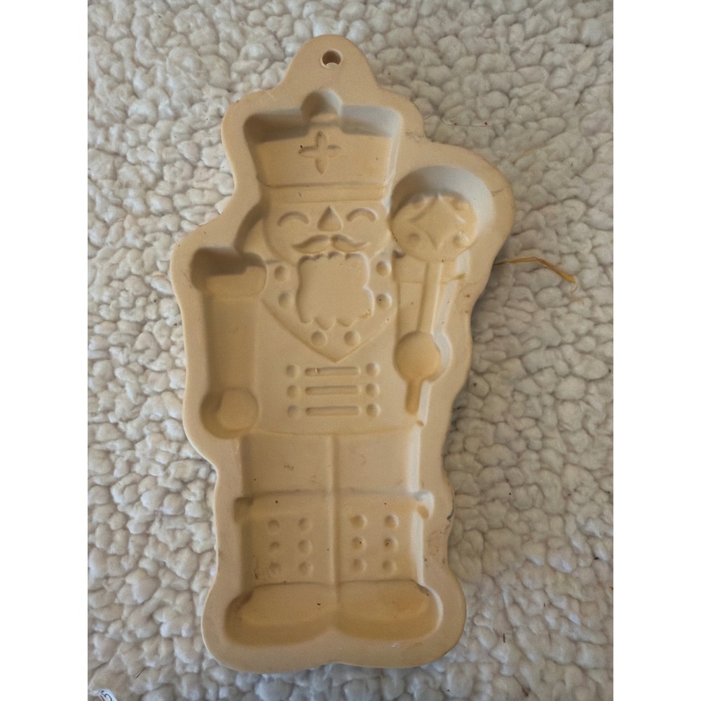 Tag 2021 Nutcracker Ceramic Cookie Mold Holiday Tan Stoneware 6.5 Inch Press